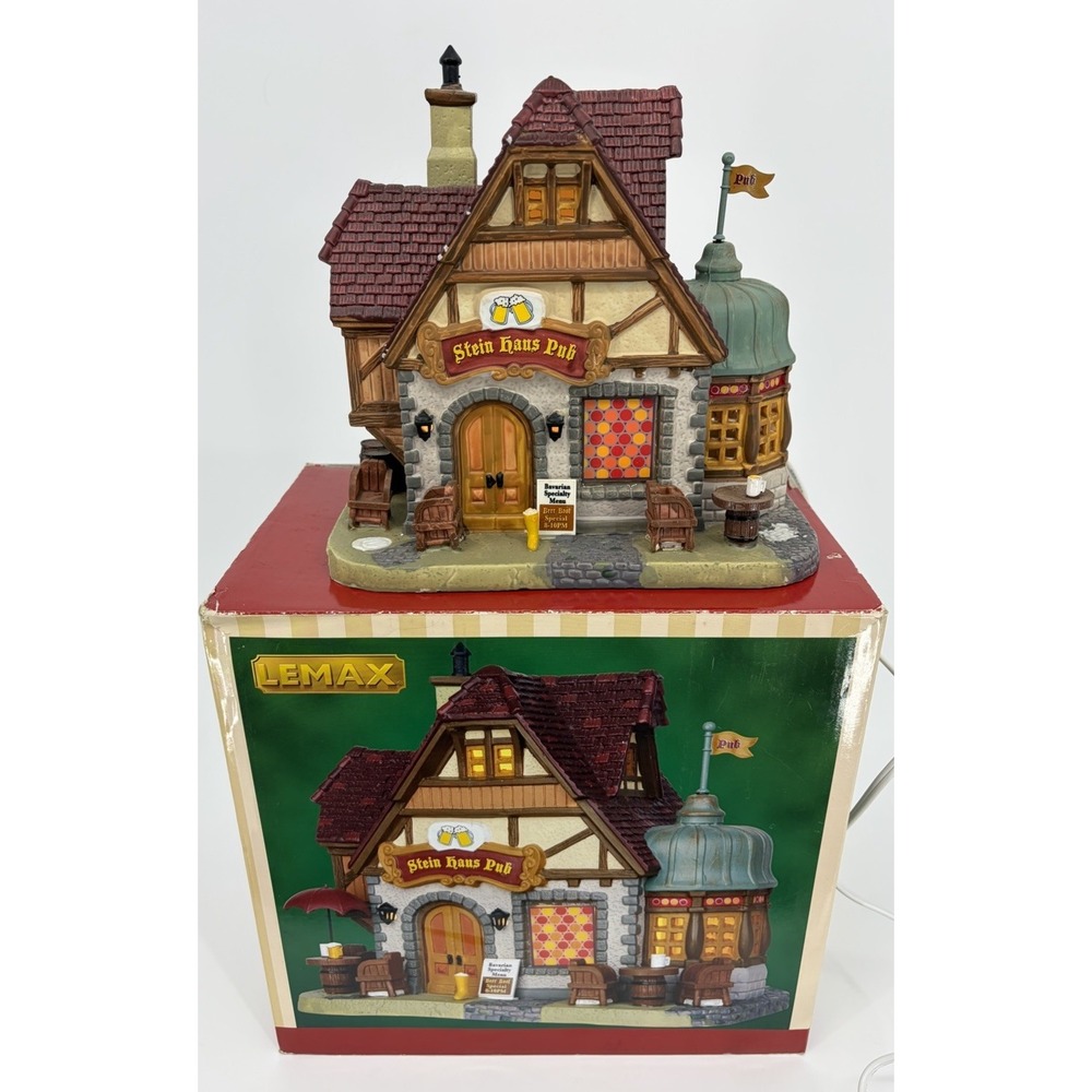 Lemax 2014 Stein Haus Pub Caddington Village 45723 Bavarian Christmas Flaws